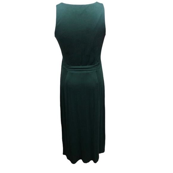LOFT sleeveless belted wrap dress Small Petite Green Polyester, Spandex, Rayon - Picture 4 of 7